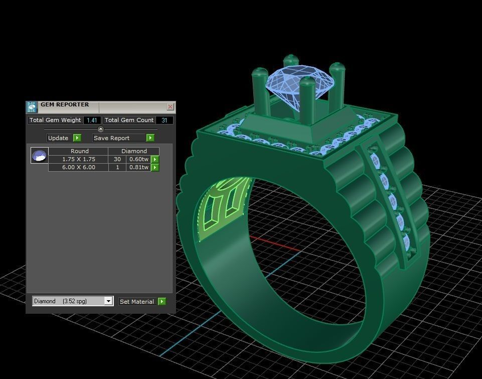 RING MEN DIAMOND 3D print model_3