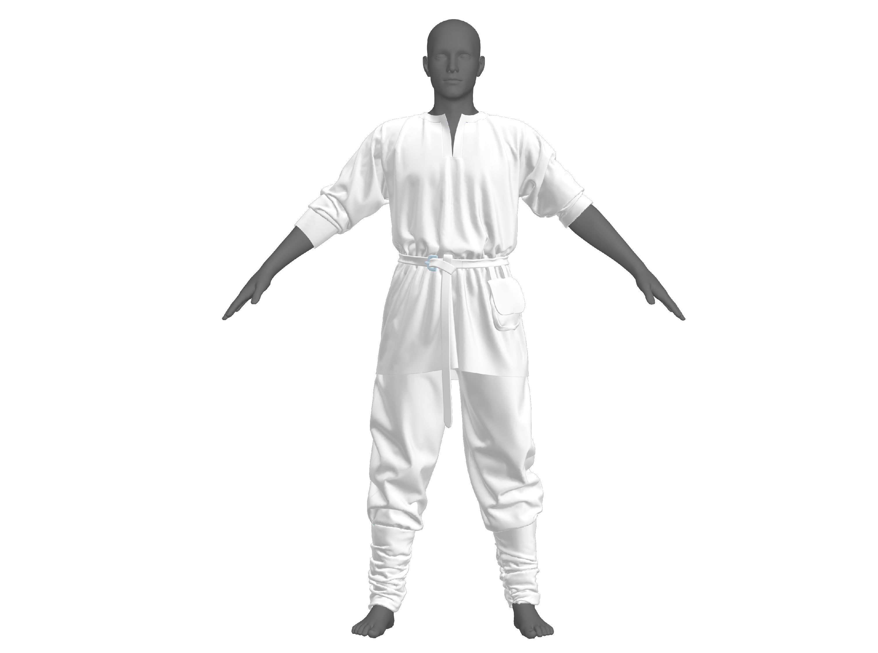 Viking tunic Medieval renaissance clothes 3D model_8