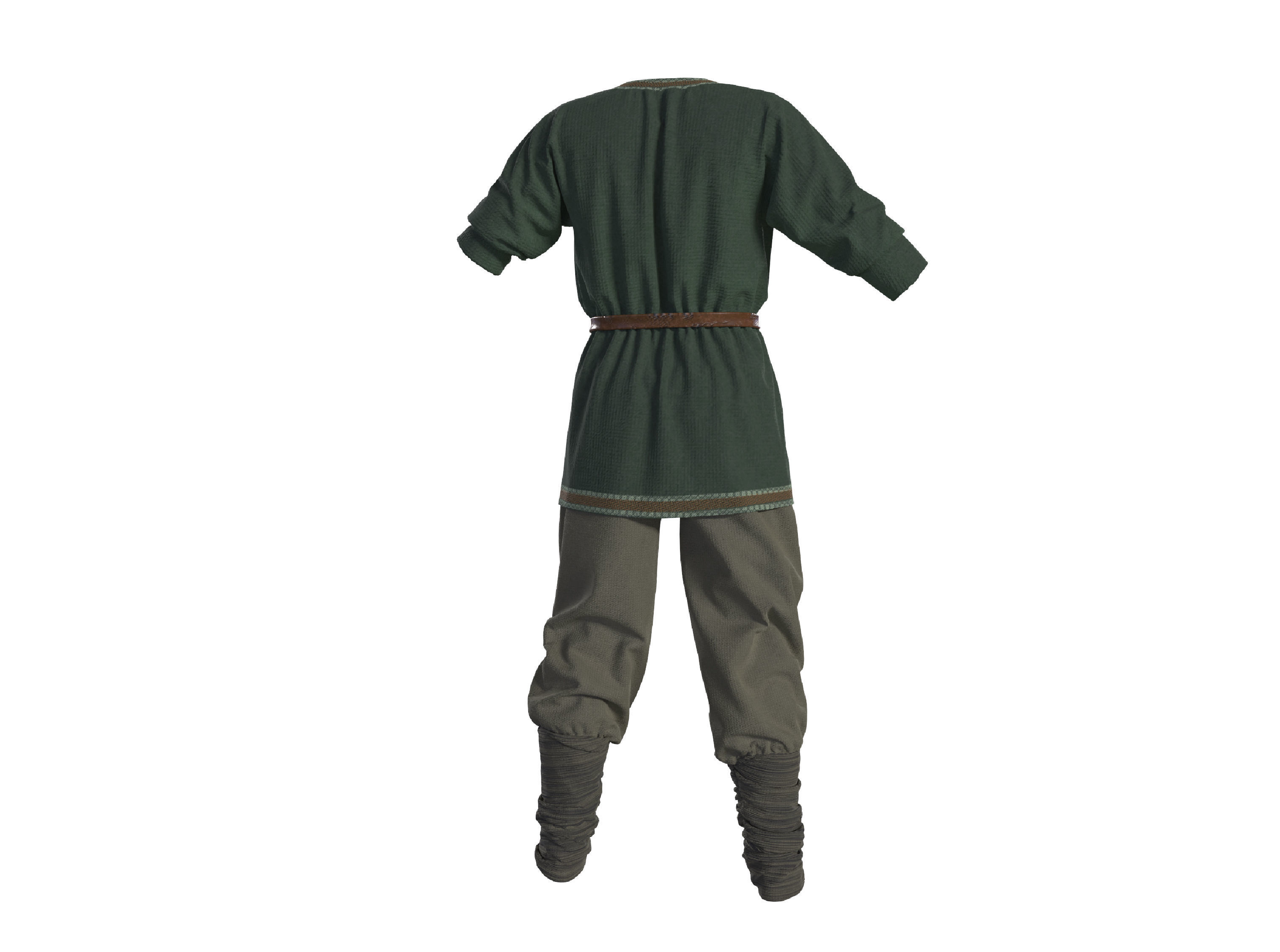 Viking tunic Medieval renaissance clothes 3D model_2