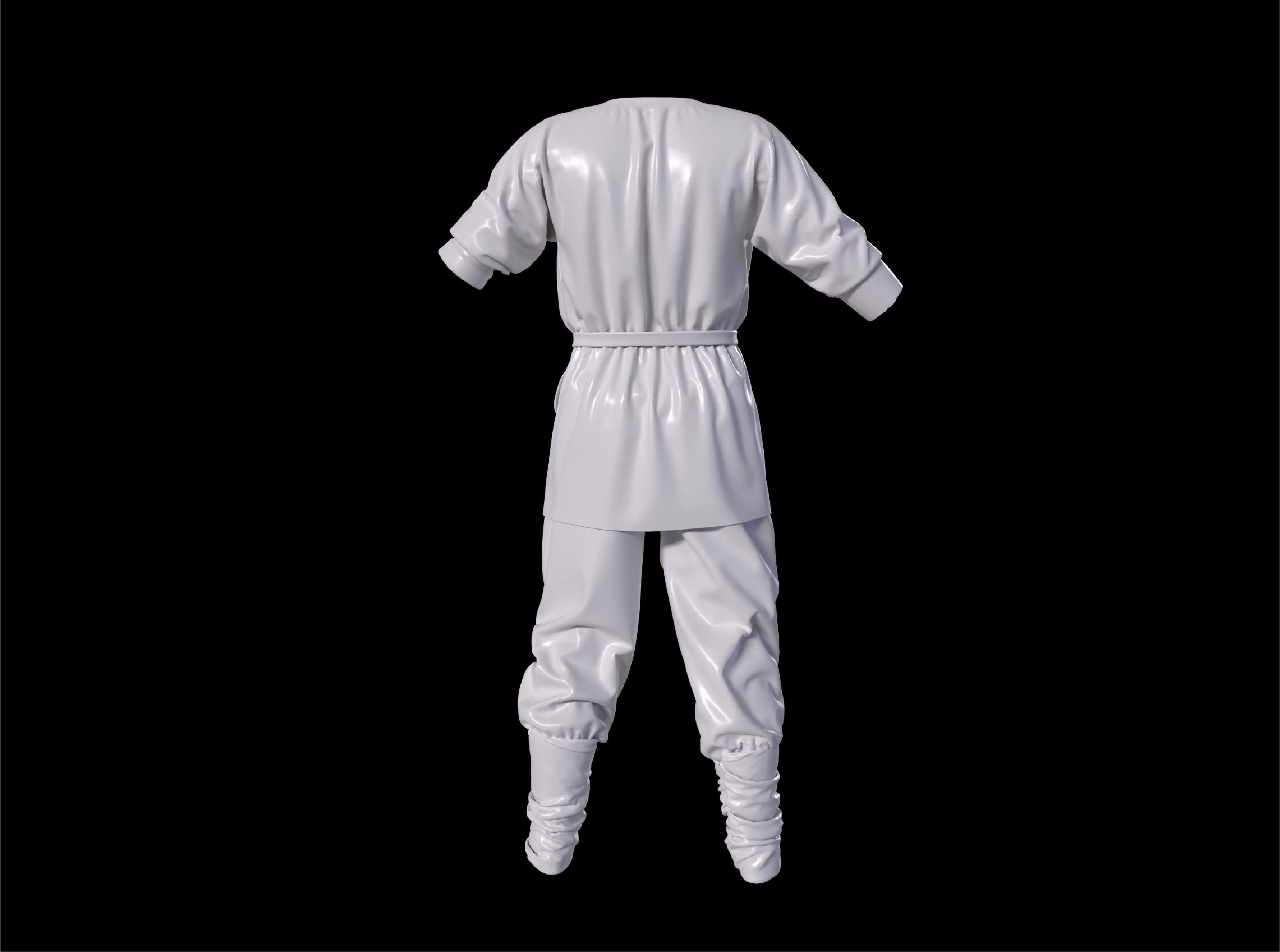 Viking tunic Medieval renaissance clothes 3D model_7