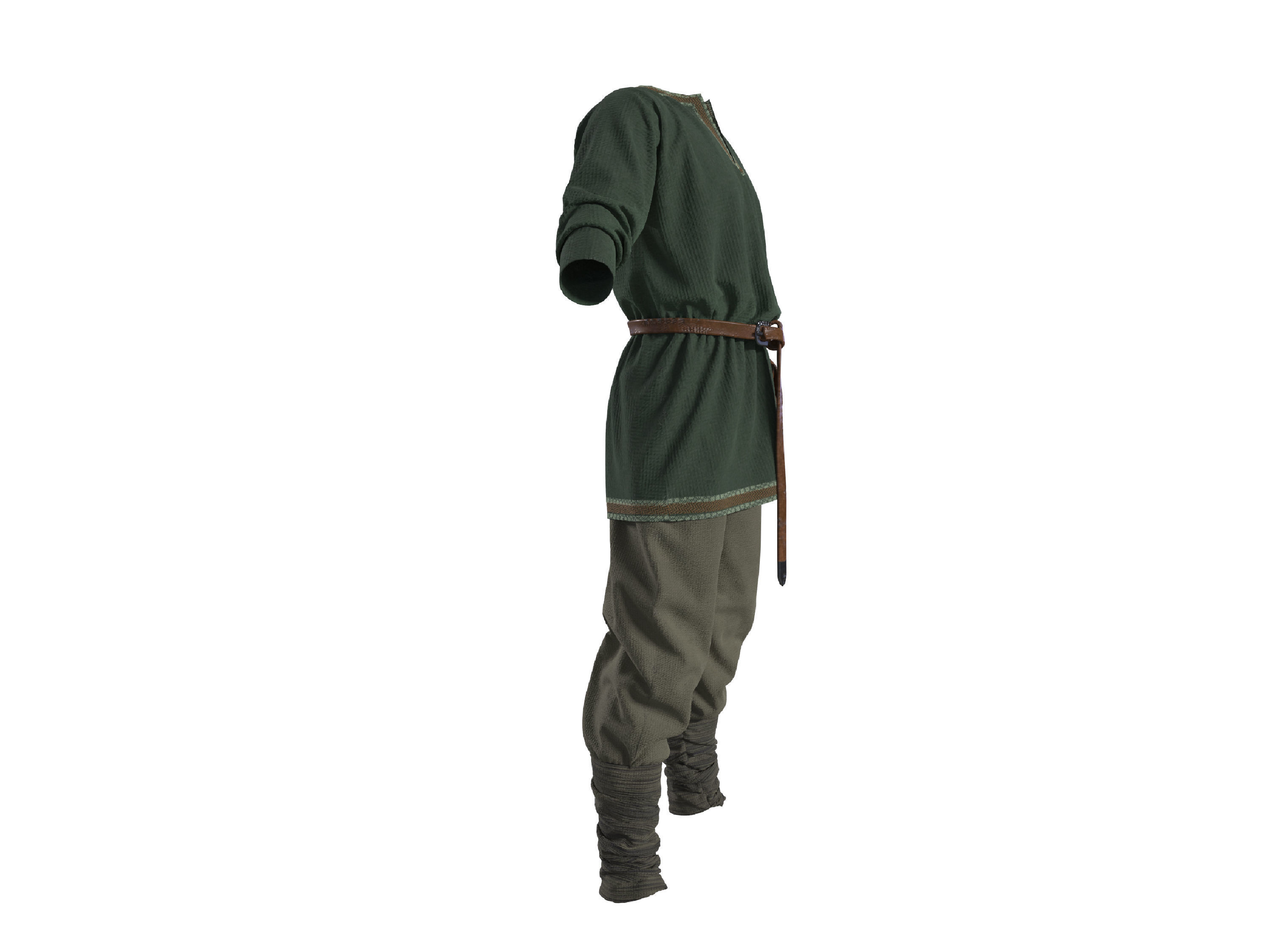 Viking tunic Medieval renaissance clothes 3D model_3
