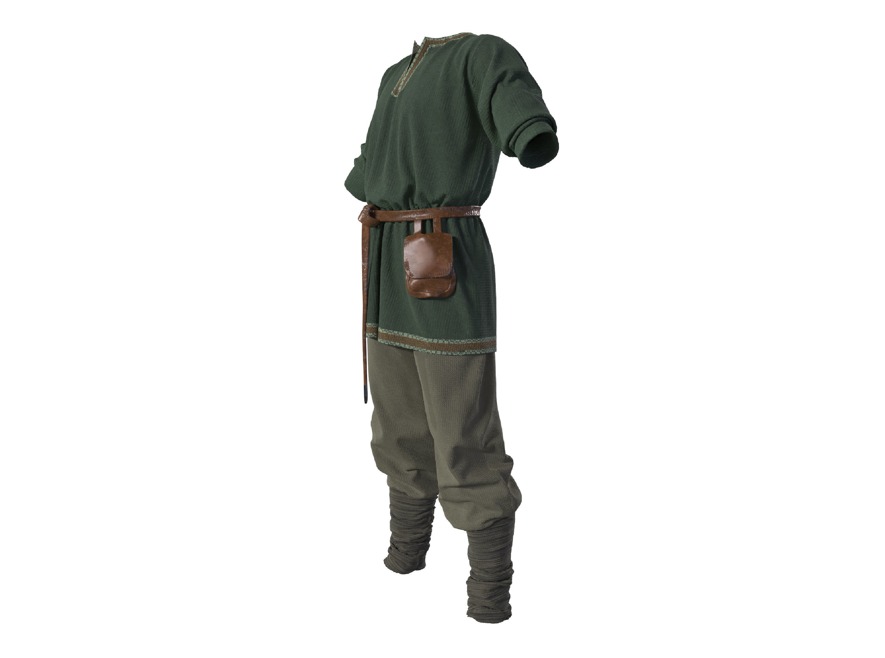 Viking tunic Medieval renaissance clothes 3D model_4