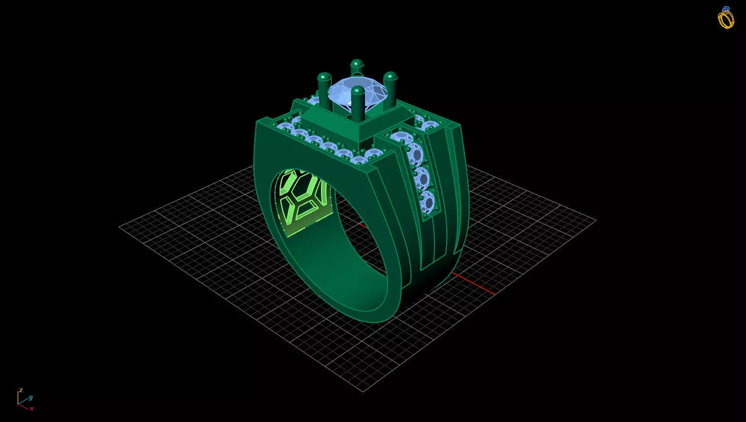 RING MEN DIAMOND 3D print model_0