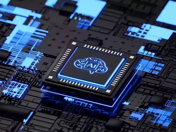 Artificial intelligence processor 3D model