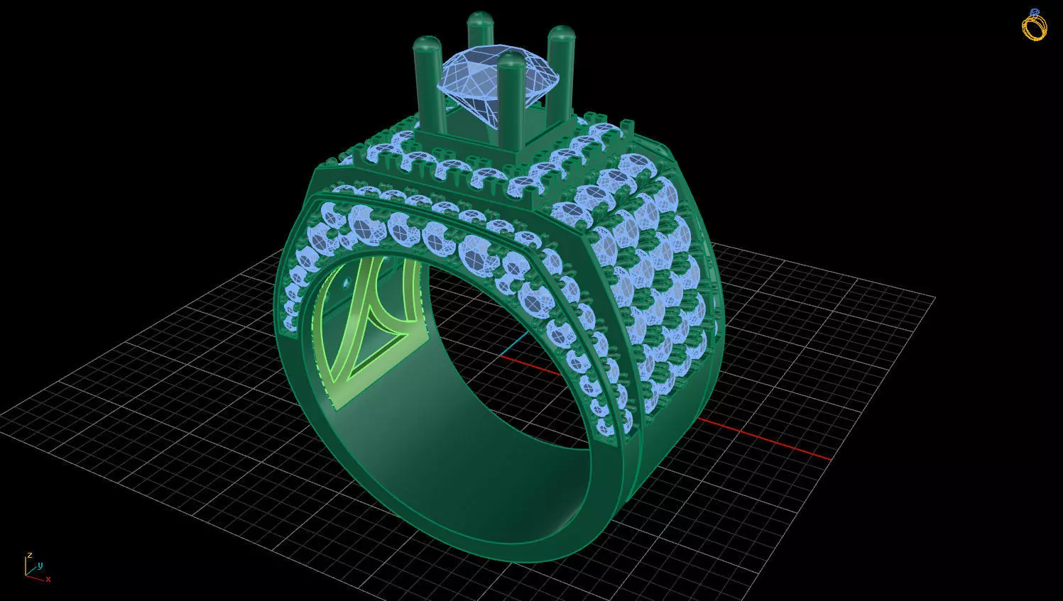 RING MEN DIAMOND 3D print model_0