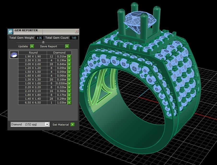 RING MEN DIAMOND 3D print model_3
