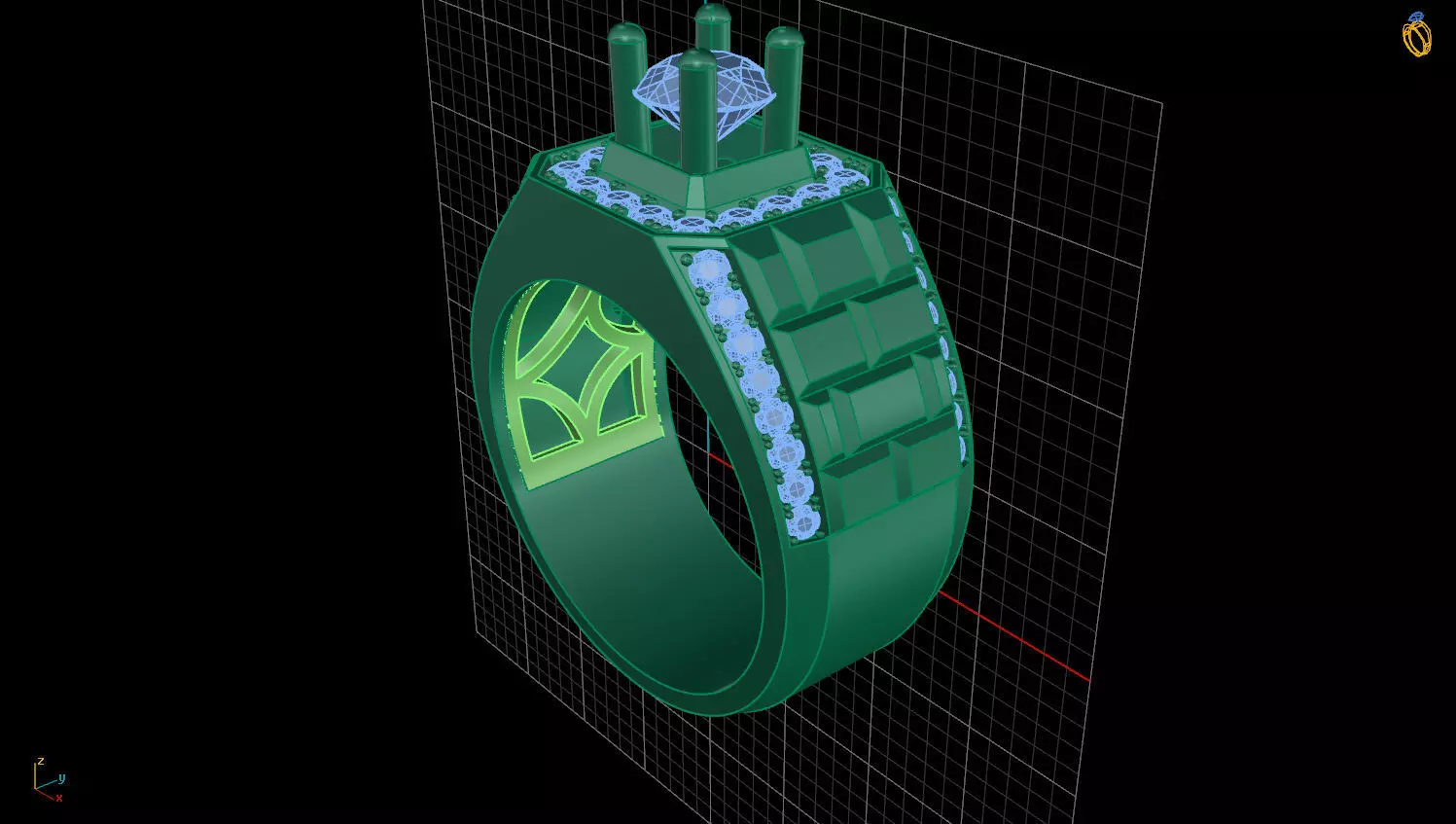 RING MEN DIAMOND 3D print model_0