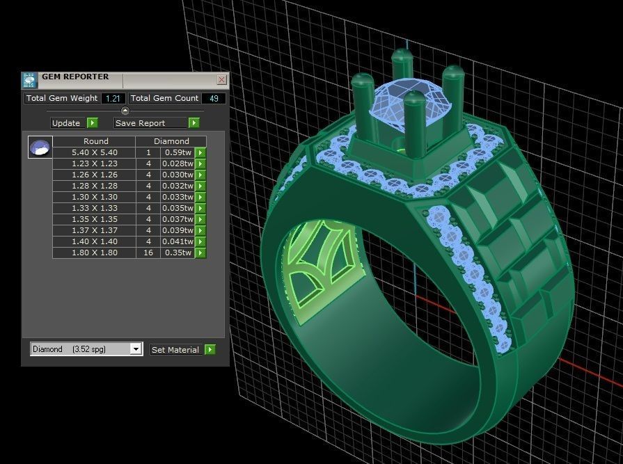 RING MEN DIAMOND 3D print model_3