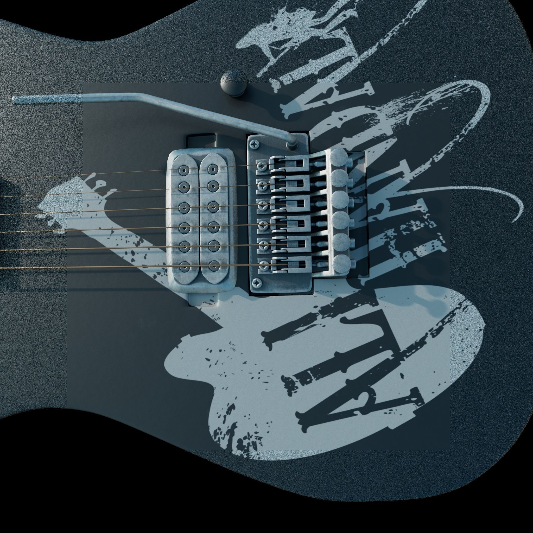  electric guitar 3D model_1