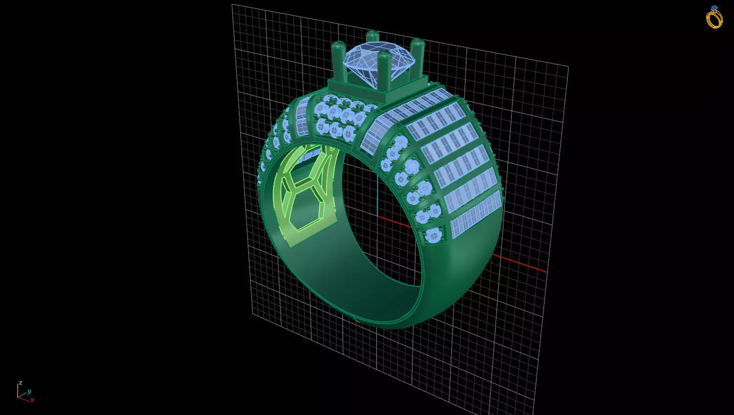 RING MEN DIAMOND 3D print model_0