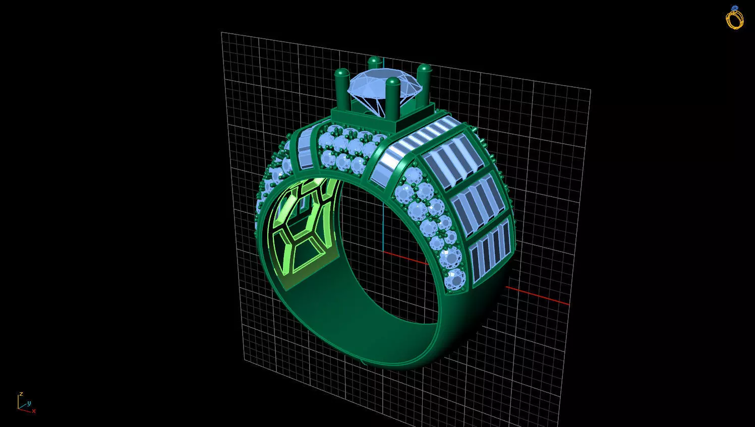 RING MEN DIAMOND 3D print model_0