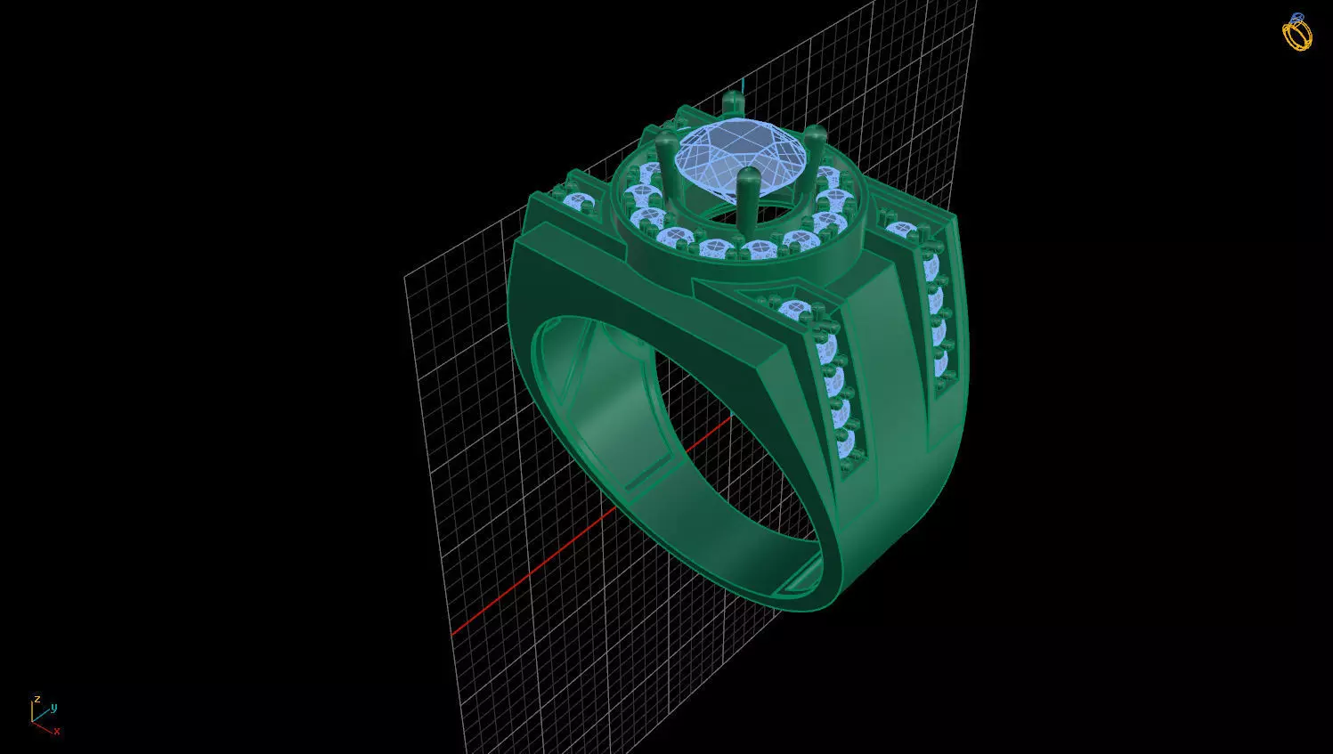 RING MEN DIAMOND Free 3D print model_0