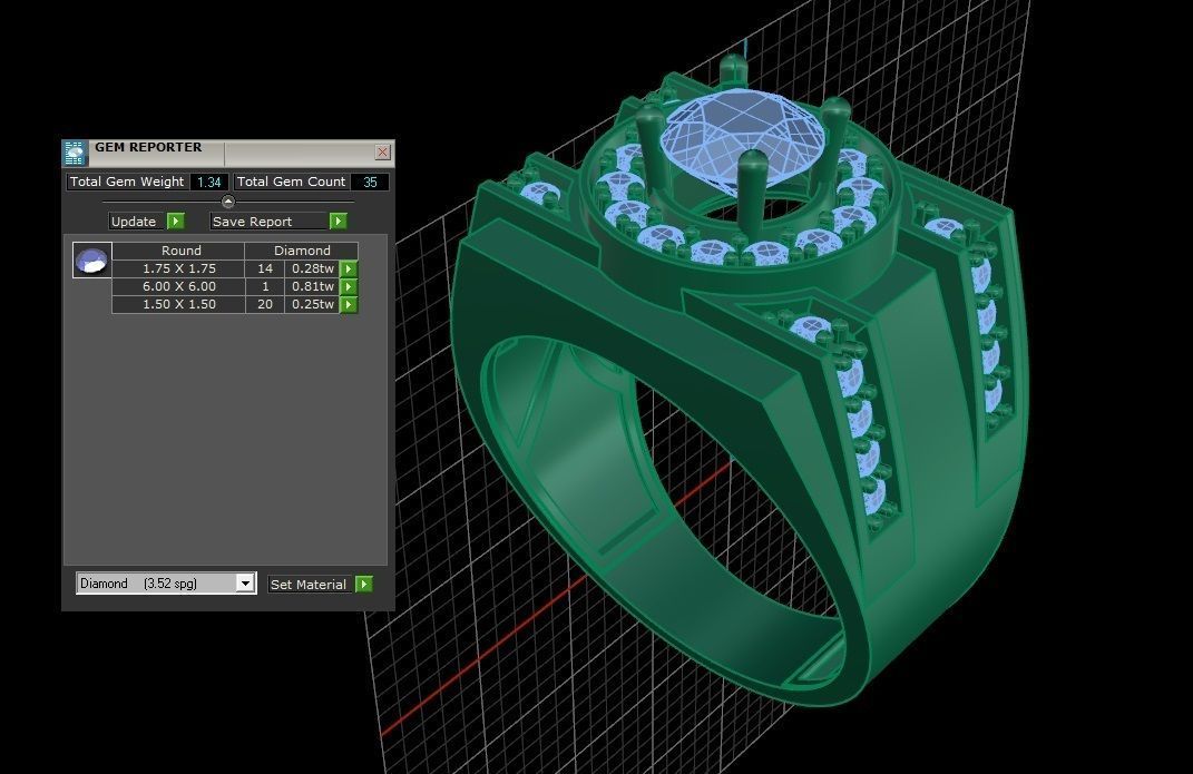 RING MEN DIAMOND Free 3D print model_3