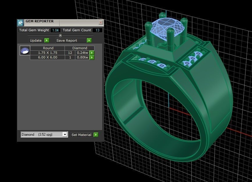 RING MEN DIAMOND Free 3D print model_3