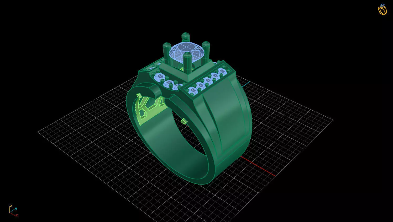 RING MEN DIAMOND 3D print model_0