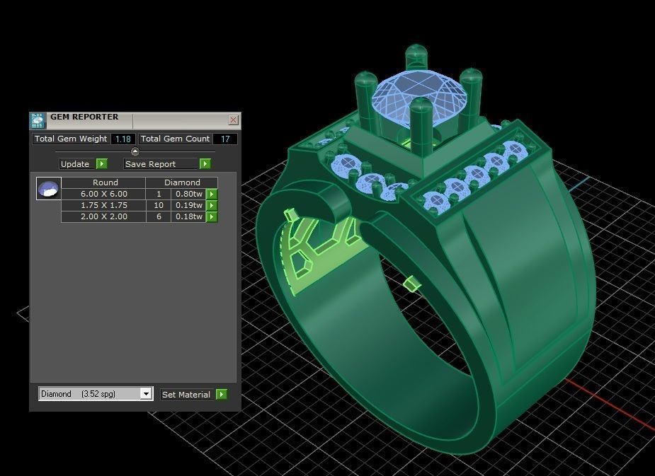 RING MEN DIAMOND 3D print model_3