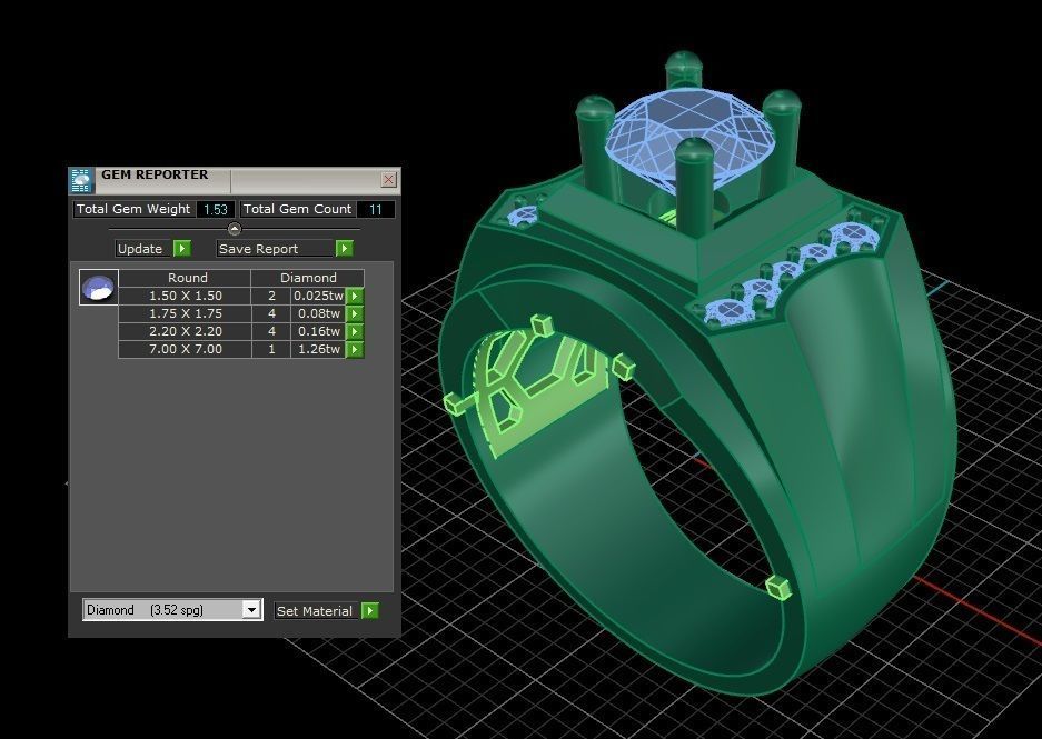 RING MEN DIAMOND 3D print model_3