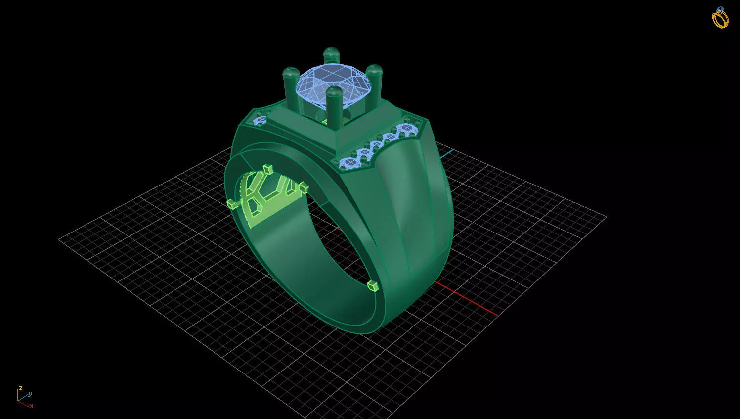 RING MEN DIAMOND 3D print model_0