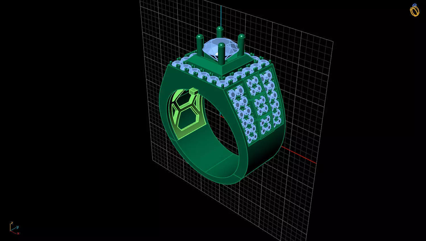 RING MEN DIAMOND 3D print model_0