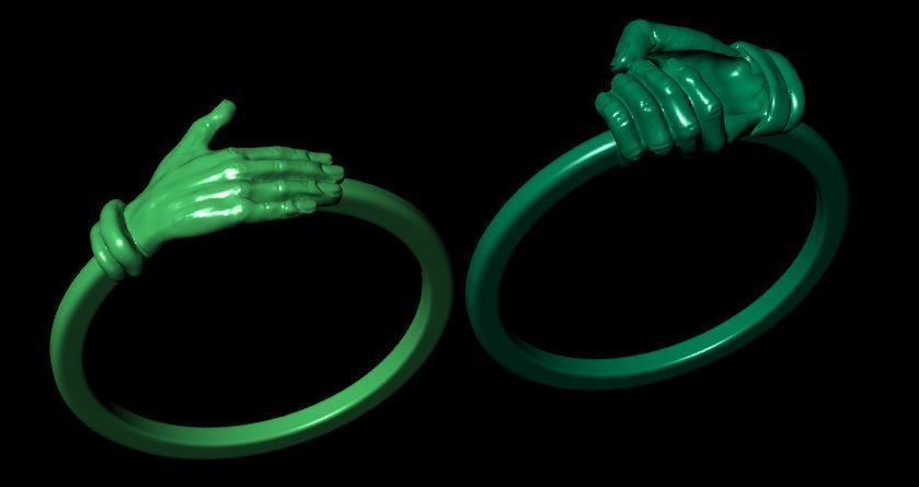 Handshake Rings 3D print model_4