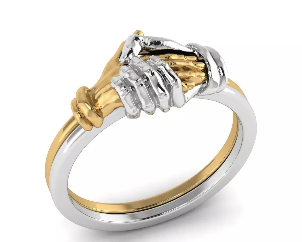 Handshake Rings 3D print model_0
