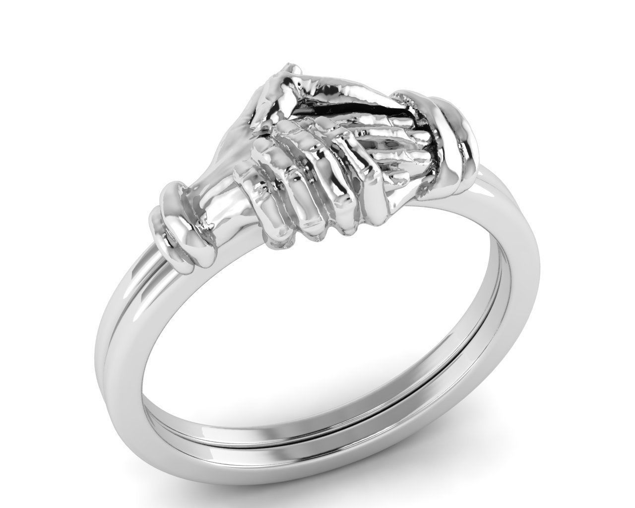 Handshake Rings 3D print model_2