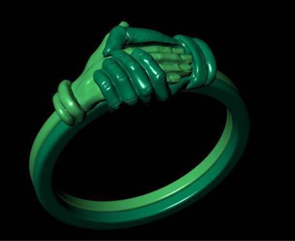 Handshake Rings 3D print model_3