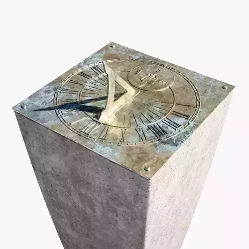 Brass Sundial And Concrete Plinth