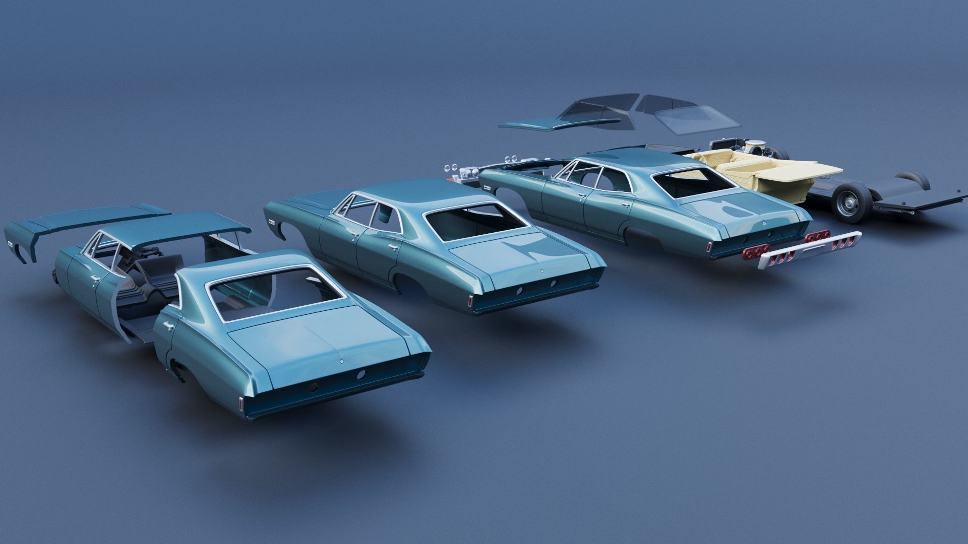 Chevrolet Impala 4 Door 1968  3D print model_16