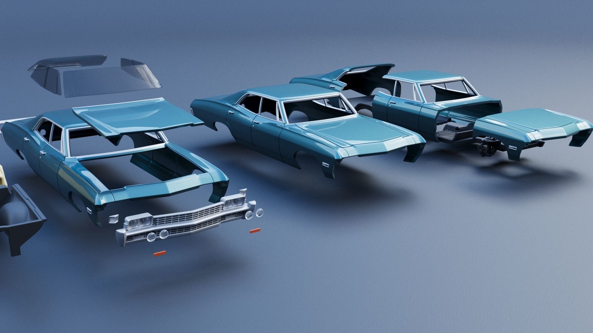 Chevrolet Impala 4 Door 1968  3D print model_18