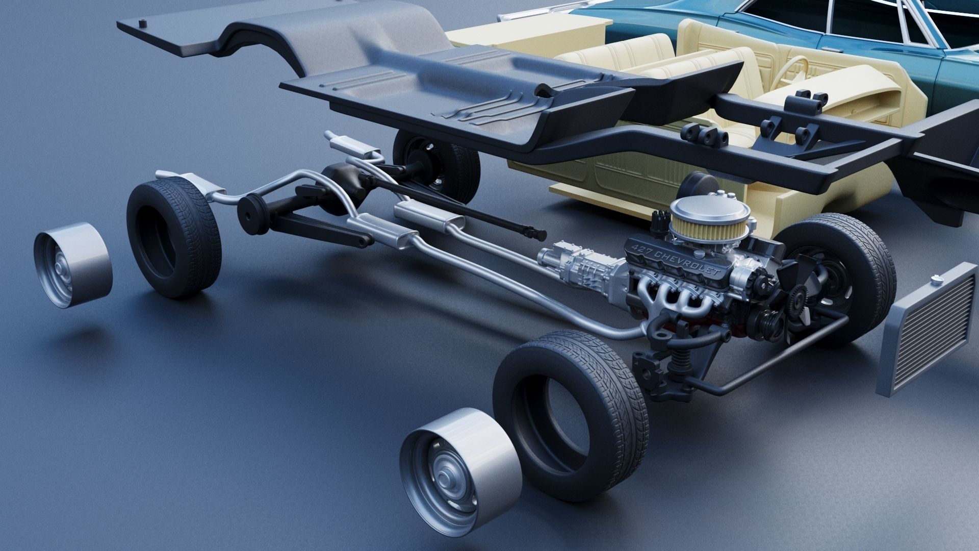 Chevrolet Impala 4 Door 1968  3D print model_24