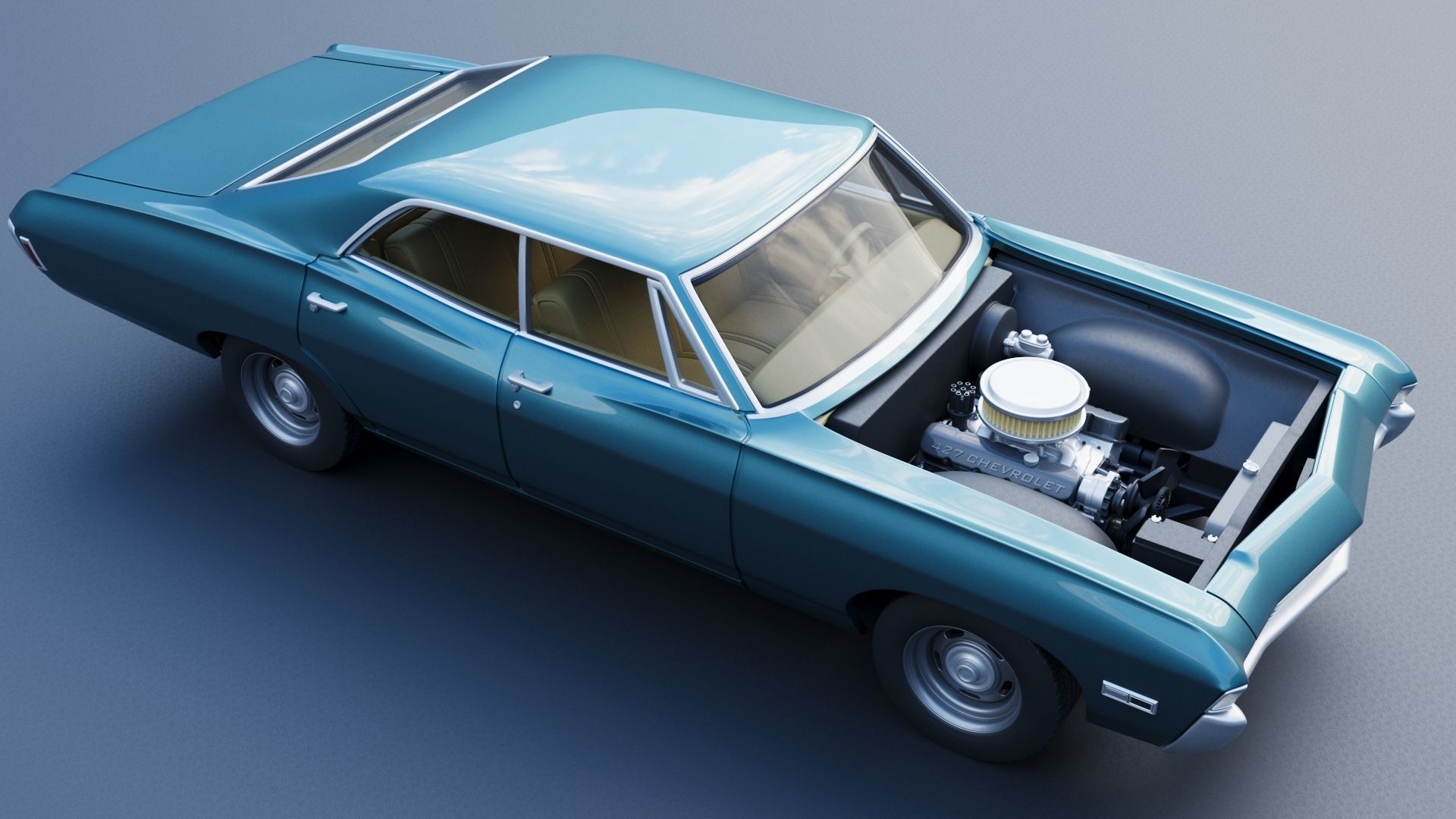 Chevrolet Impala 4 Door 1968  3D print model_11