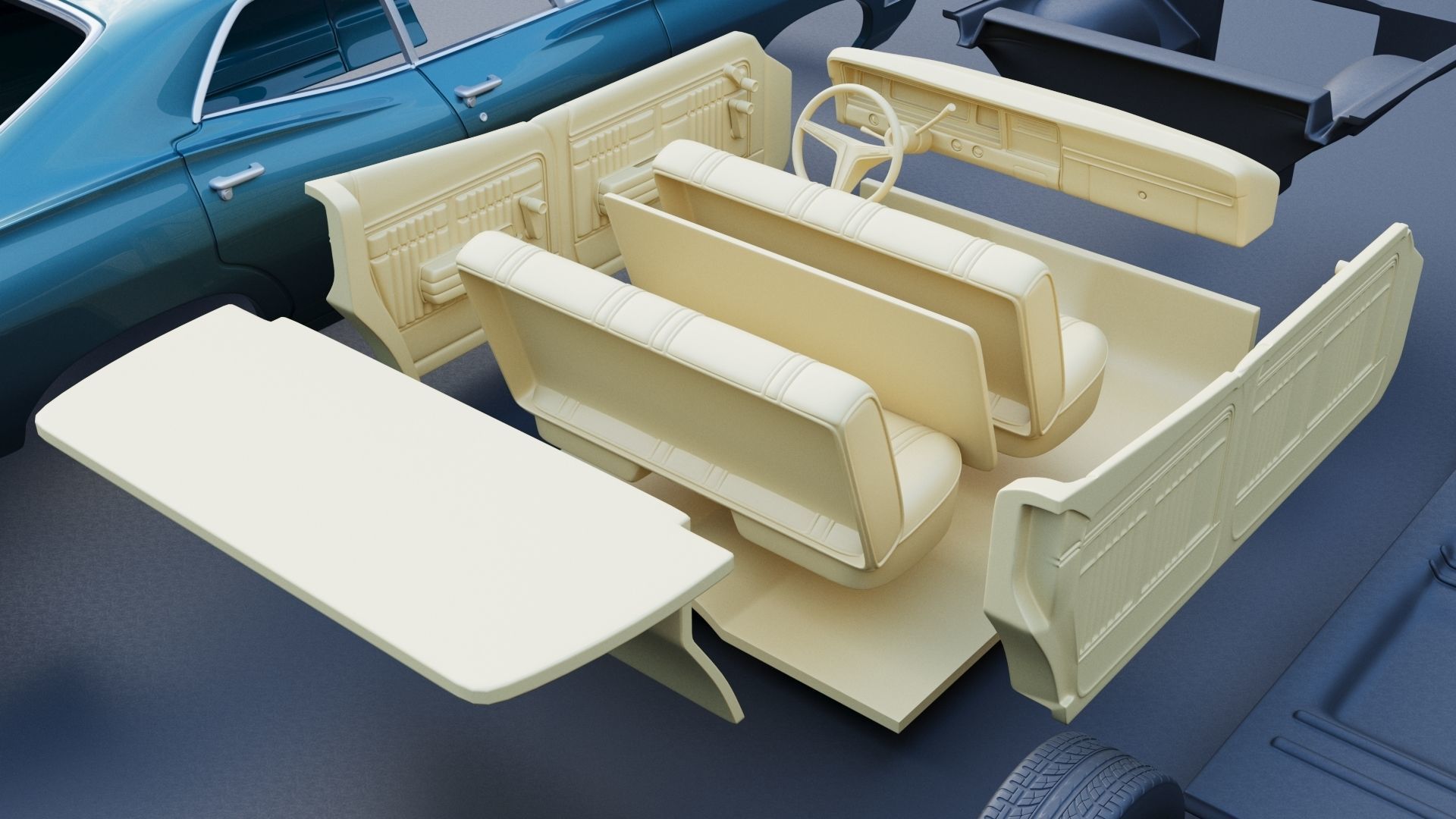 Chevrolet Impala 4 Door 1968  3D print model_22