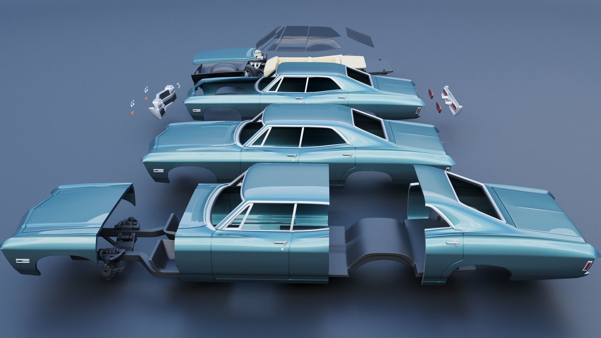 Chevrolet Impala 4 Door 1968  3D print model_15