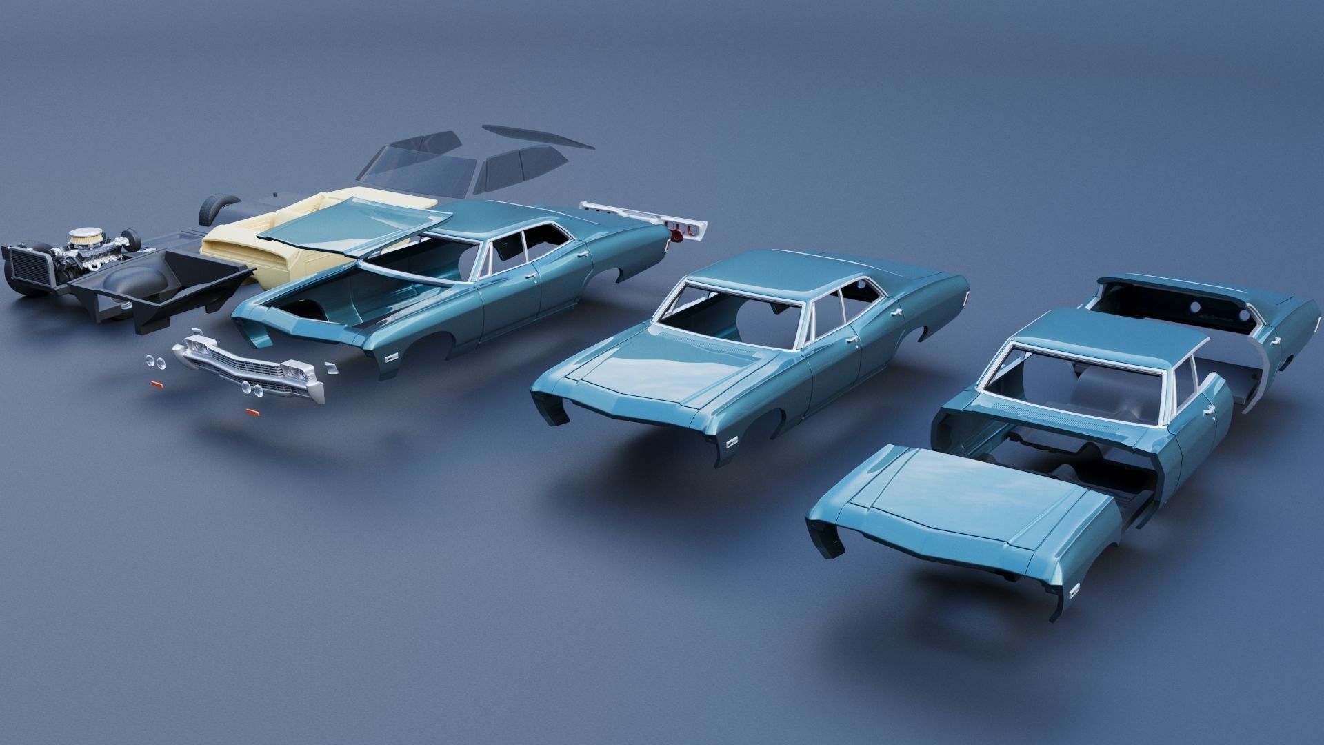 Chevrolet Impala 4 Door 1968  3D print model_14