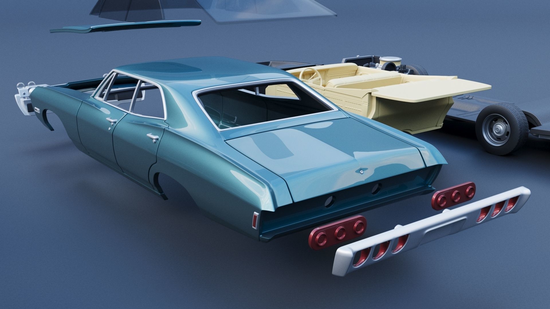 Chevrolet Impala 4 Door 1968  3D print model_17