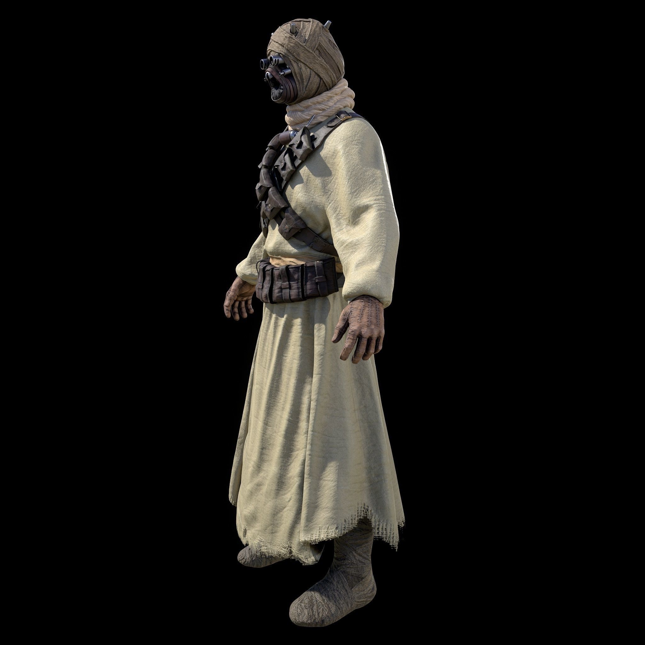 Tusken Raider Game ready model Low-poly 3D model_5