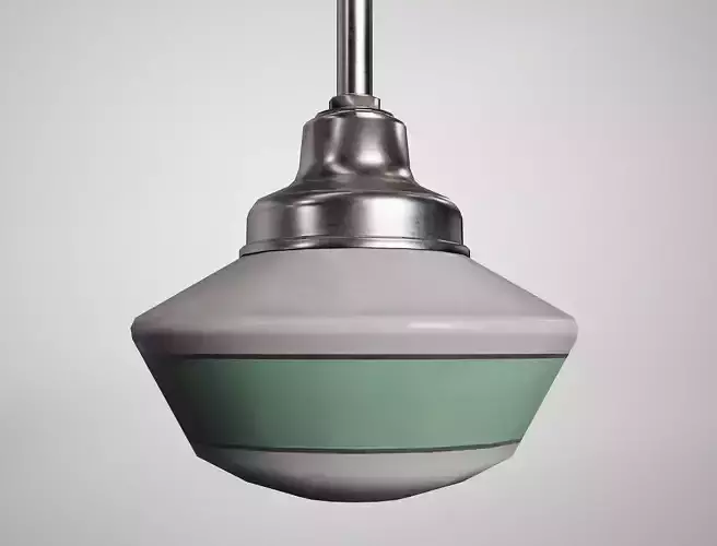 Retro Cafe Pendant - Old Restaurant Hanging Lamp Low-poly 3D model