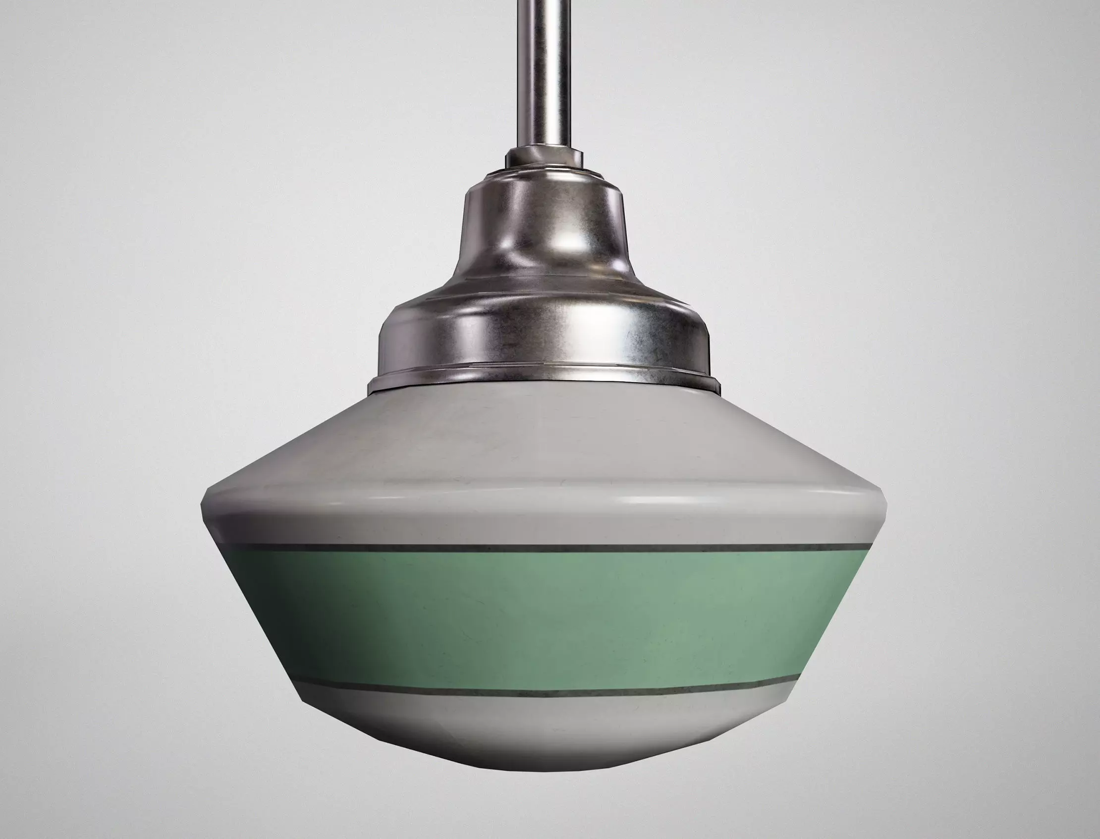 Retro Cafe Pendant - Old Restaurant Hanging Lamp Low-poly 3D model