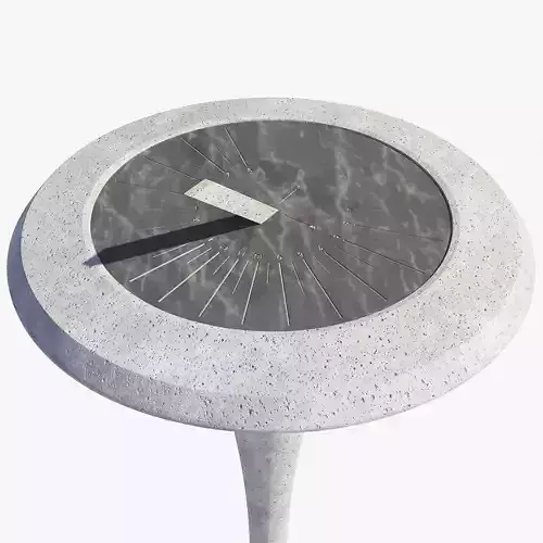 Marble Sundial And Concrete Plinth