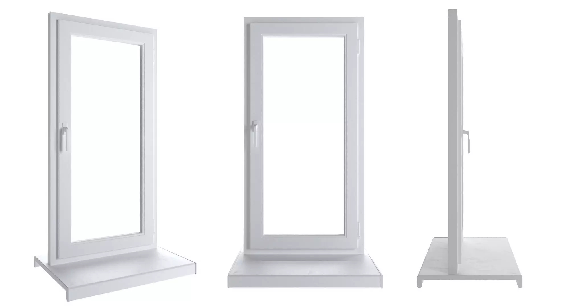Plastic window - white 3D model