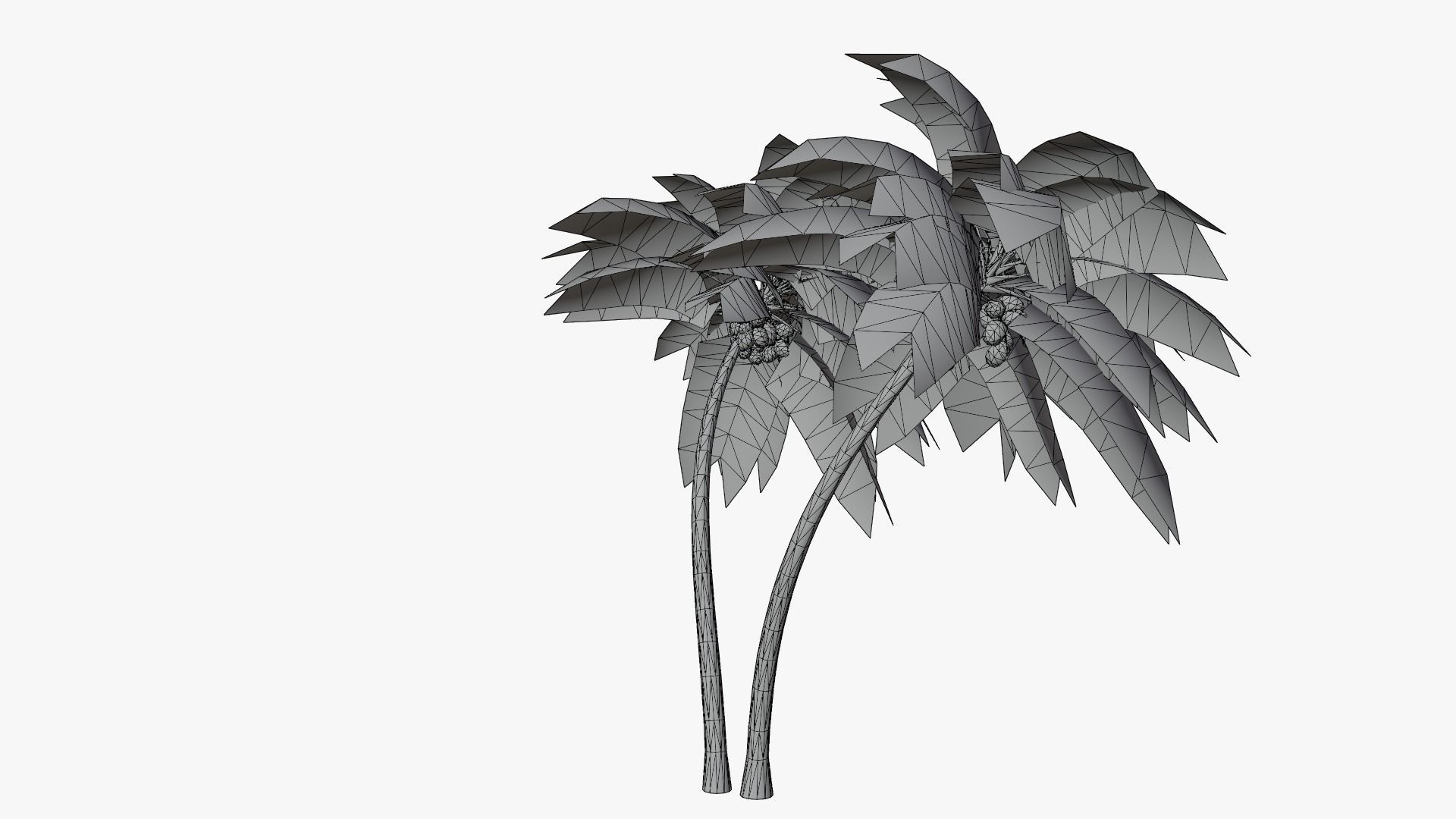 Lowpoly Coconut Palm v6 Low-poly 3D model_5