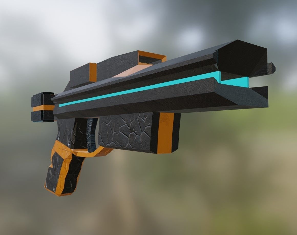 Gun Poly Model 3D model Sci-Fi Gun Low-poly model VR / AR / low-poly | CGTrader