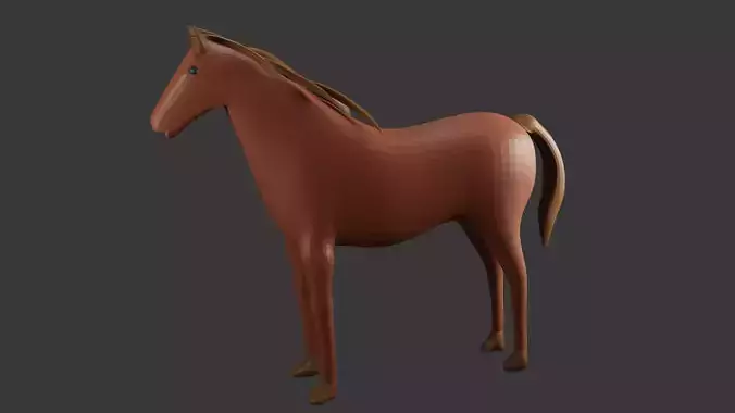 Low Poly Rigged Horse 3d Model