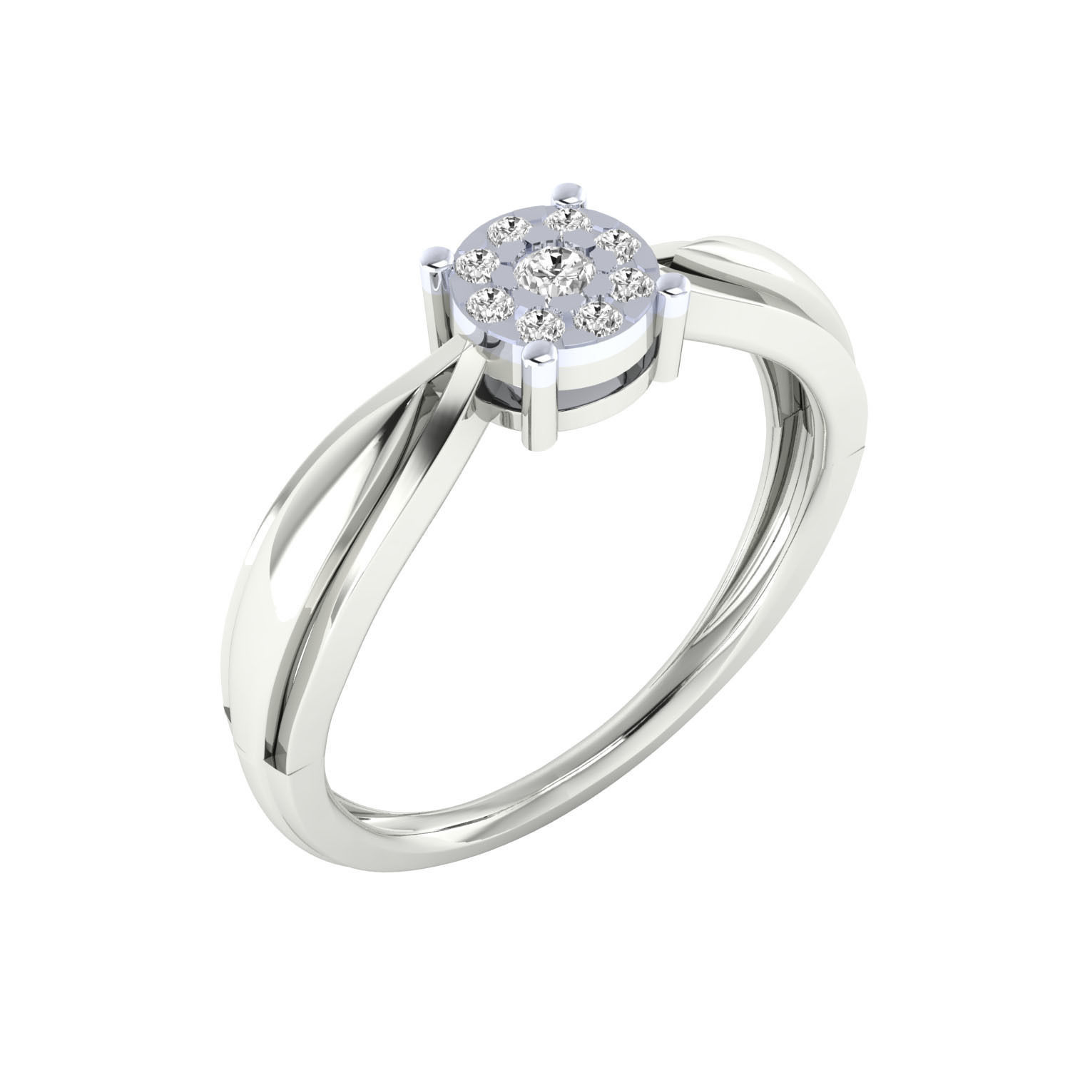 Women Wedding Engagement Ring STL OBJ FBX Renders Details 3D print model_5