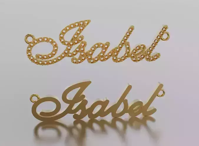 name Isabel pendant 3D print model
