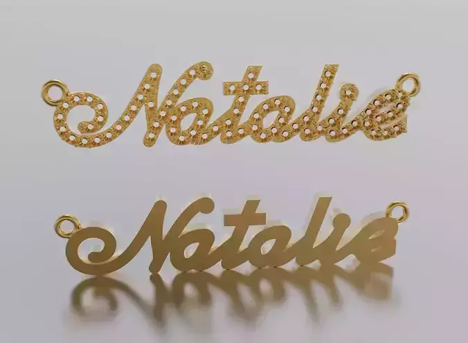 name Natalie pendant 3D print model