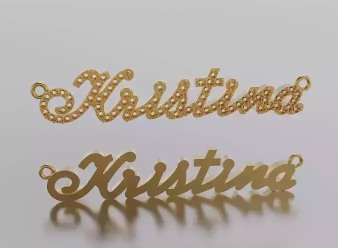 name Kristina pendant 3D print model