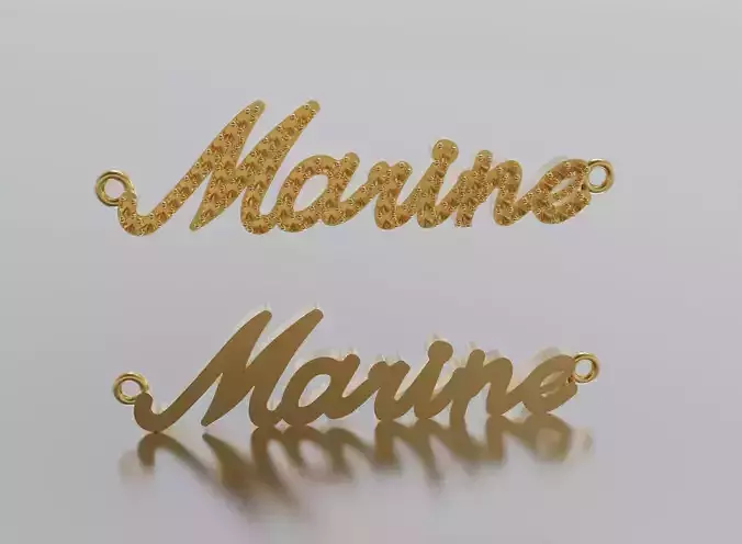 name Marine pendant 3D print model
