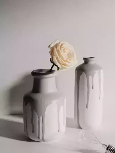Vases with Rose and Bulb